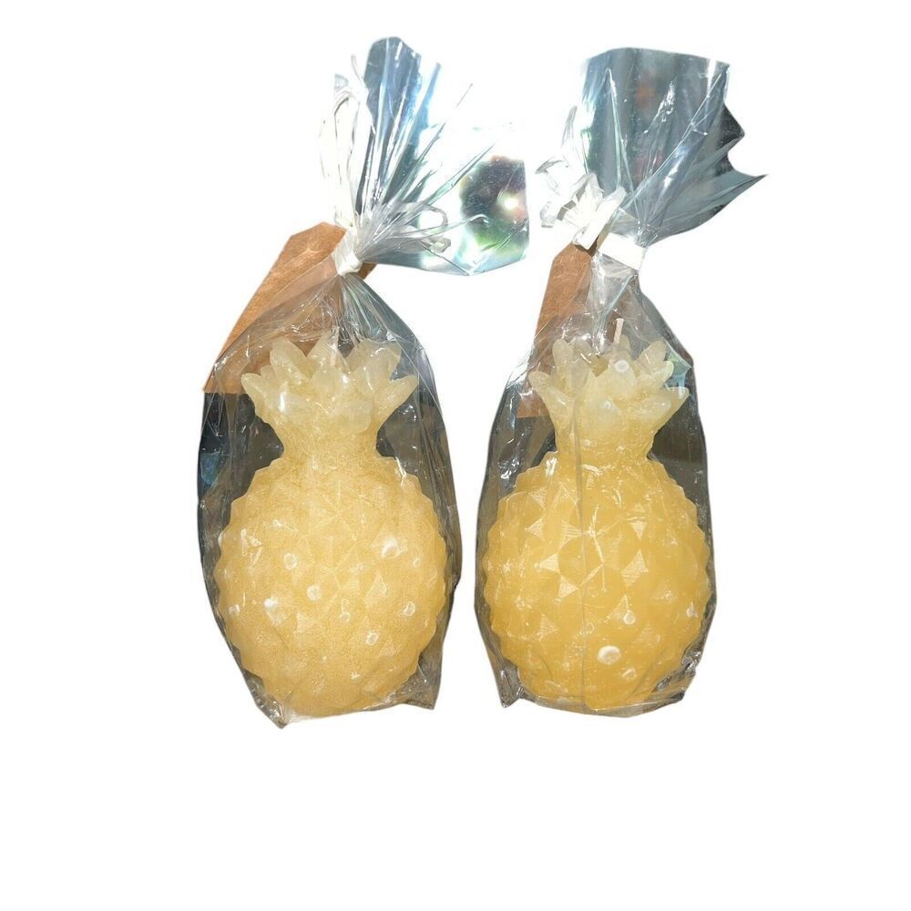 pineapple candles Set Of 2 New Hand Poured‎ By Vance Kitira 5.5”